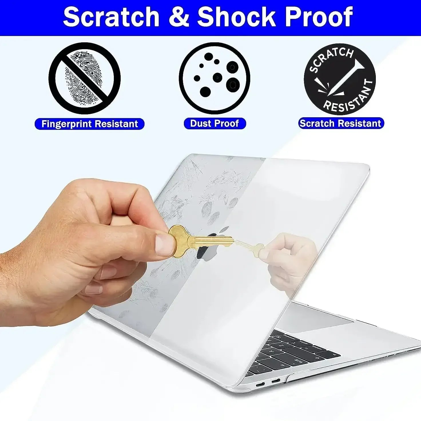 Clear Hard Shell Case Compatible with MacBook Air and MacBook Pro – 13 to 16 Inch
